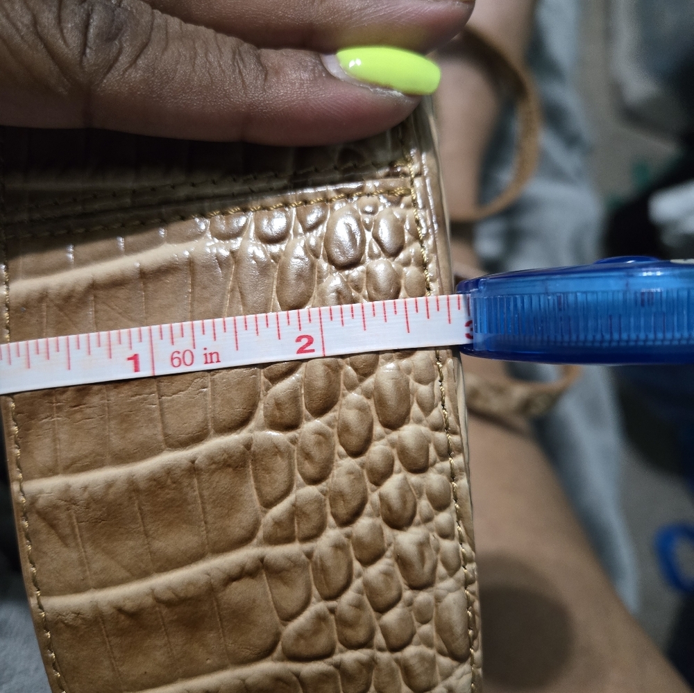 BRAHMIN**AUTHENTIC*** CYNTHIA STYLE PURSE, CROCODILE, CREAM/TAN, - Picture 11 of 12